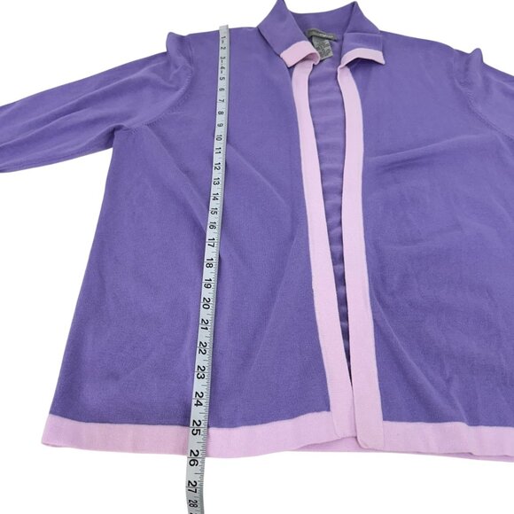 Designers Originals Women Purple Open Front Cardigan Size XL Soft/Strech Fabric - Picture 6 of 11